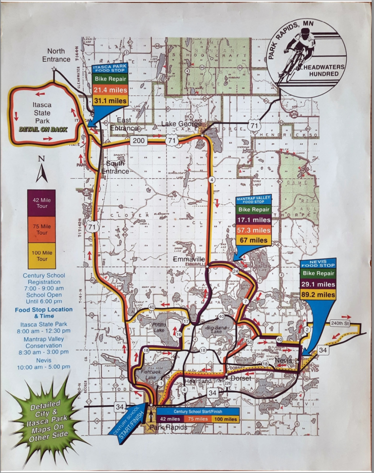 Headwaters 100 Event Day Map Itascatur Outdoor Activity Club